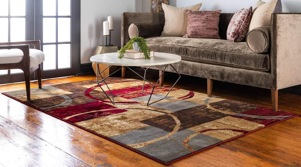 Unique Loom Barista Collection Area Rug - Kouillou (10' x 14' 1" Rectangle, Multi/ Brown)
