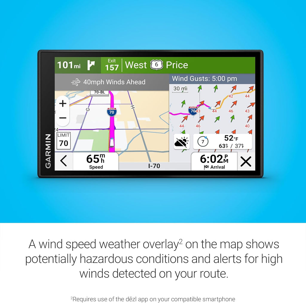 Garmin dezl OTR620 GPS Truck Navigator with 6-Inch Touchscreen Display, 1280p Resolution, and Birdseye Direct Satellite Imagery Support (Black) (Renewed)