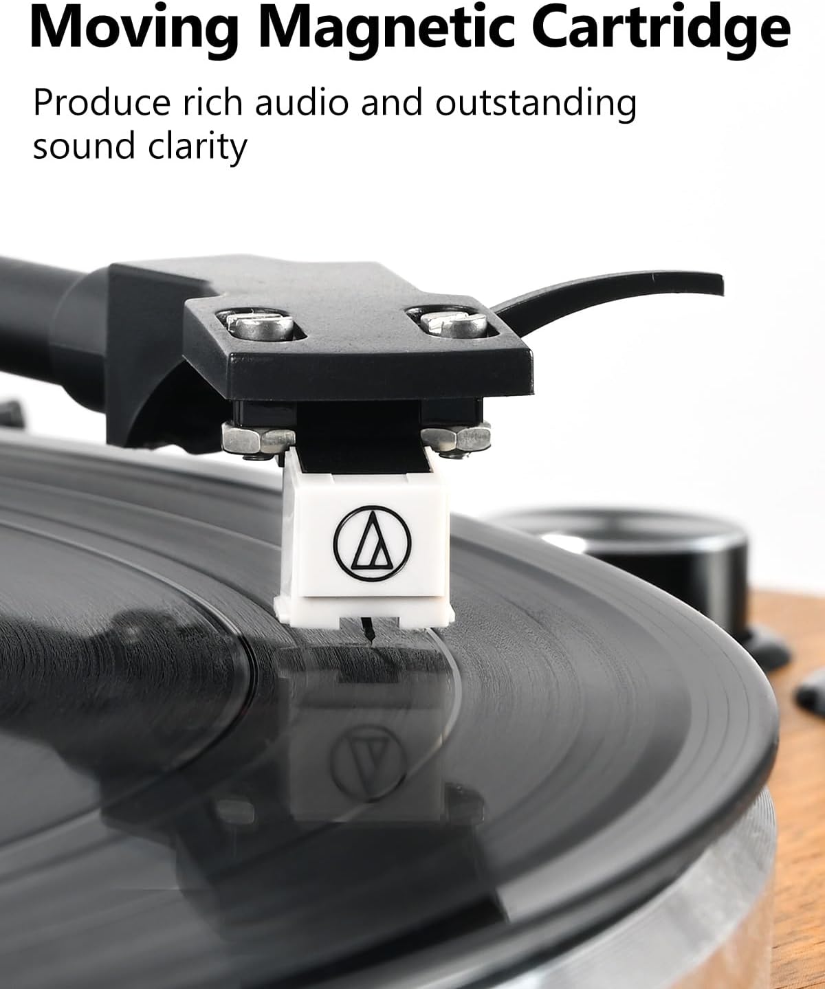 SeeYing Vinyl Record Player with Built in HiFi Speakers, Bluetooth Belt Drive Turntable for Vinyl Records with Magnetic Cartridge, Auto Stop and Warm Light Design