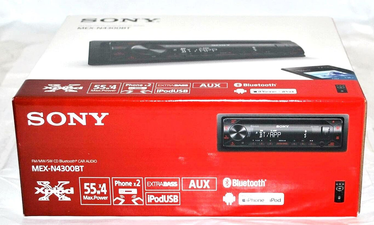 Sony MEX-N4300BT Built-in Dual Bluetooth Voice Command CD/MP3 AM/FM Radio Front USB AUX Pandora Spotify iHeartRadio iPod/iPhone Siri and Android Controls Car Stereo Receiver