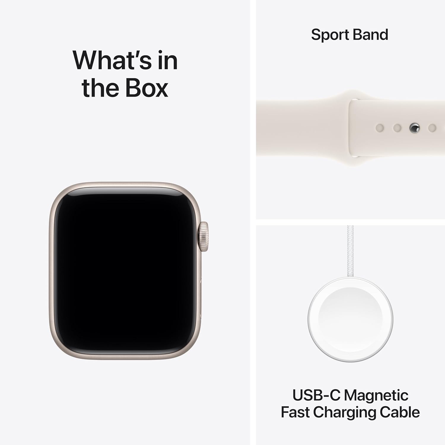 Apple Watch SE 3 GPS 44mm Smartwatch with Starlight Aluminum Case with Starlight Sport Band - M/L. Fitness and Sleep Trackers, Heart Rate Monitor, Always-On Display, Water Resistant