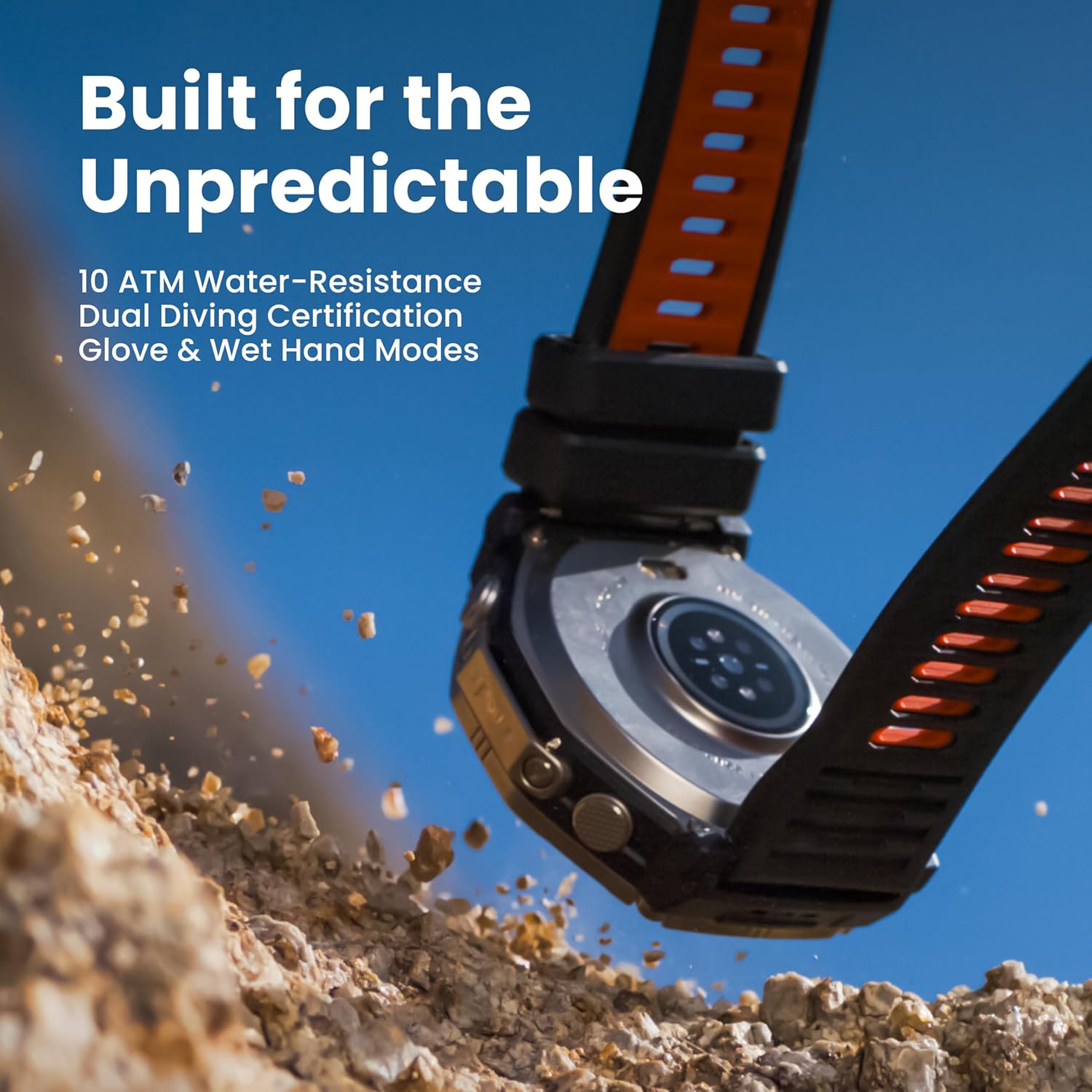 Amazfit T-Rex Ultra 2 Dual-Band GPS Outdoor Smartwatch, 51mm Ti Body, 1.5" Sapphire AMOLED Display, Flashlight, 30 Days of Battery, Offline Maps, 10 ATM, 180+ Sports Mode for Android & iPhone, Black