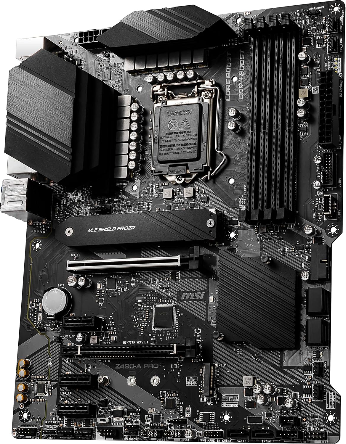 MSI Z490-A PRO ProSeries ATX Motherboard (10th Gen Intel Core, LGA 1200 Socket, DDR4, Dual M.2 Slots, USB 3.2 Gen 2, 2.5G LAN, DP/HDMI)