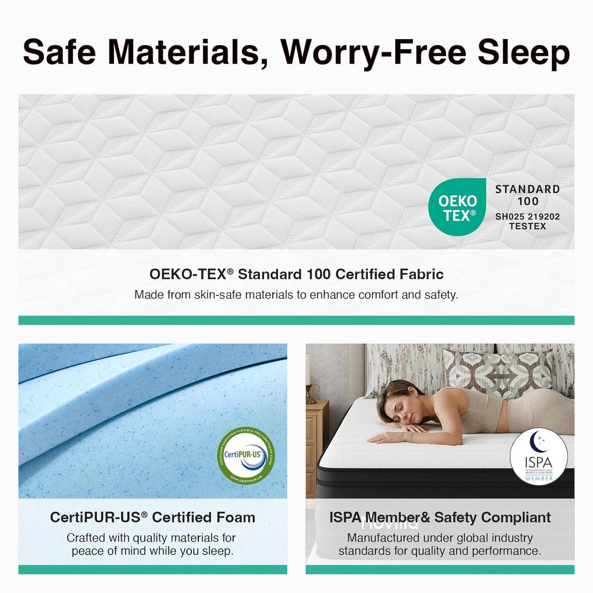 Novilla Queen Mattress in a Box, 10 Inch Cooling Hybrid Mattress with Upgraded Pocketed Coils & Gel Memory Foam, Enhanced Support, Motion Isolation, Pressure Relief, CertiPUR-US
