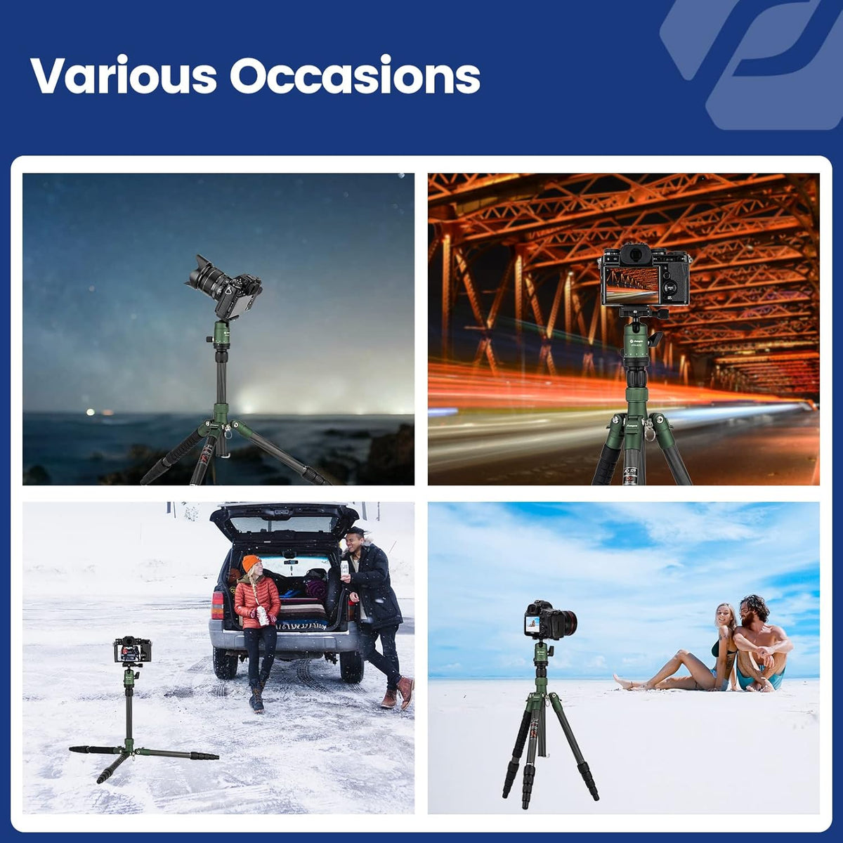 Fotopro 62" Carbon Fiber Travel Tripod, Lightweight Compact Camera Tripod with 360 Degree Ball Head, Detachable Monopod with Arca-Swiss QR Plate and Bag, Load up to 8KG/17.63lbs, Weighs only 2lb
