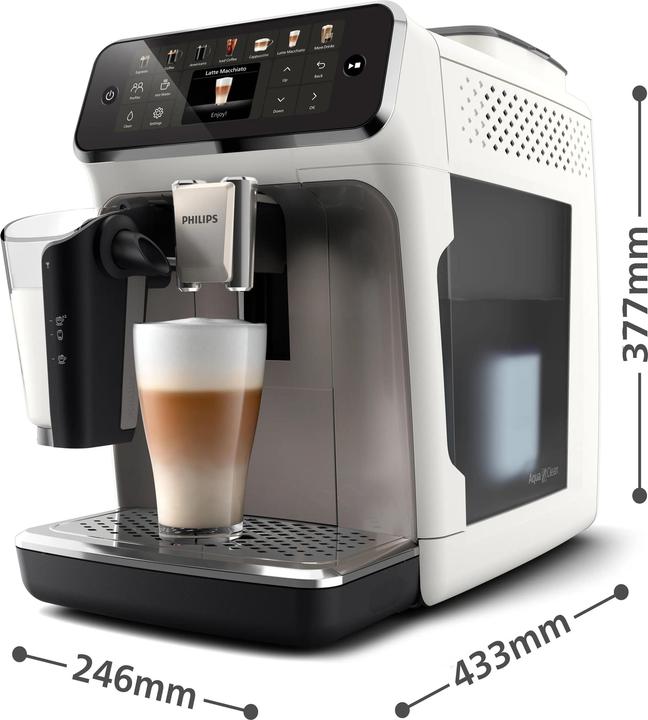 Philips Kaffeevollautomat Serie 4400 EP4443/70 LatteGo-Milchsystem Weiß Und Silber