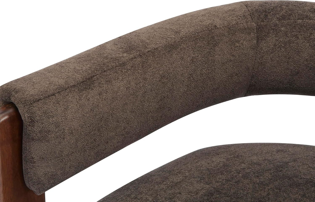Christopher Knight Home Nettie Modern Accent Chair for Living Room, Velvet Fabric Single Lounge Sofa Chair with Wooden Frame, Lounge Armchair with Cushion, Comfy Reading Chair for Bedroom, Dark Brown