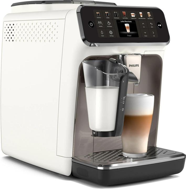 Philips Kaffeevollautomat Serie 4400 EP4443/70 LatteGo-Milchsystem Weiß Und Silber