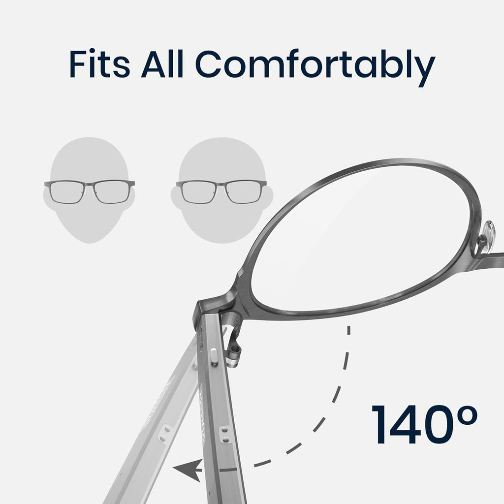 AI Smart Glasses,Titanium Frame,Real-Time Translation,Recording Glasses with ChatGPT,Bluetooth Audio Glasses, 48H Battery Life for Men and Women,Gray