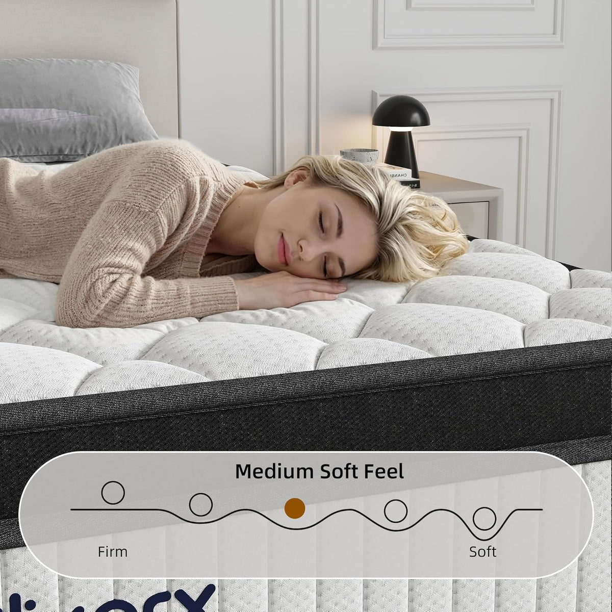 12 Inch Queen Mattress - Medium Firm 5-Layer Queen Size Mattresses Design with Targeted 7-Zone Body Support for Pressure Relief, Motion Isolation Queen Bed Mattress - CertiPUR-US Certified
