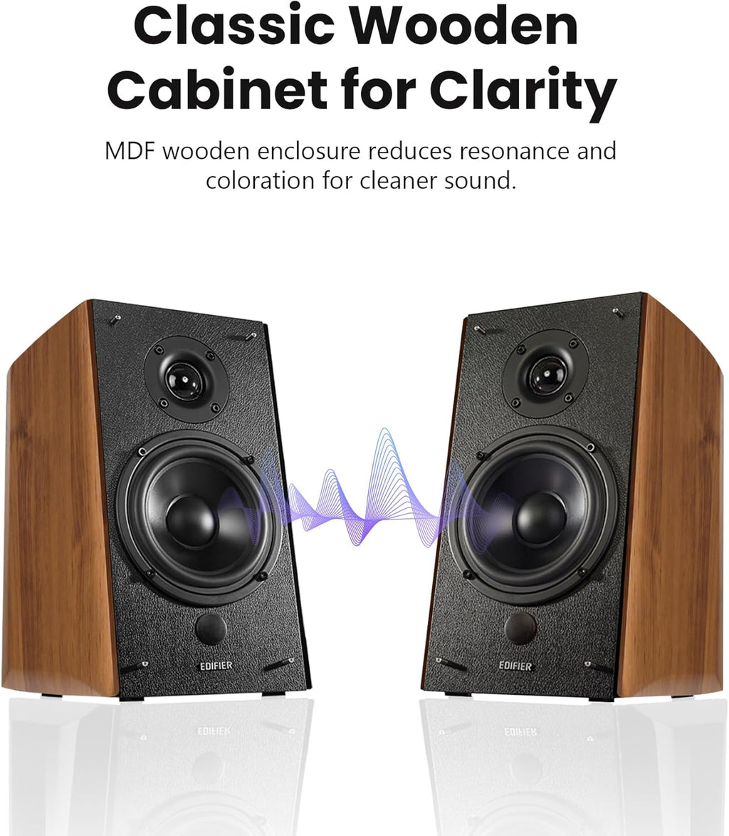 Edifier R2000DB Powered Bluetooth Bookshelf Speakers - Near-Field Studio Monitors - Optical Input - 120 Watts RMS (Warmoak)