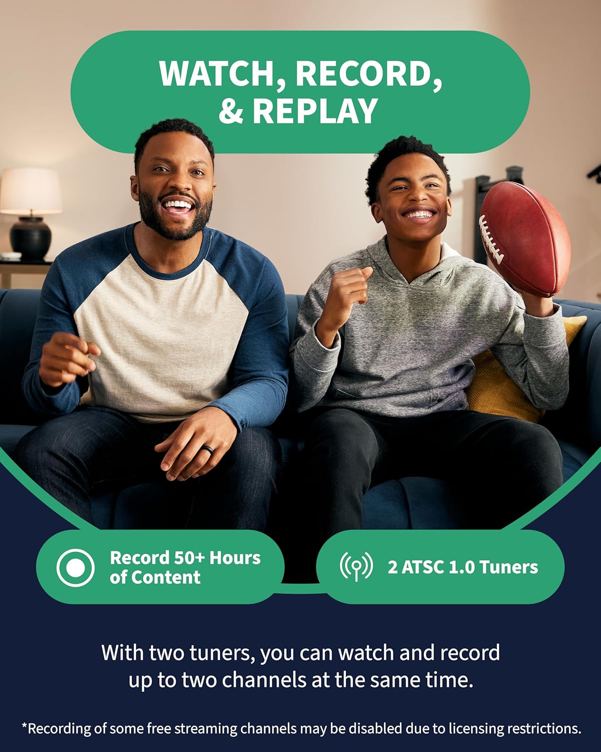 Tablo TV 4th Gen 2-Tuner Over-The-Air (OTA) DVR - Watch, Pause & Record Live Television, News, Sports & Movies Throughout Your Home Over Wi-Fi - Pairs w/Any TV Antenna - No Subscriptions
