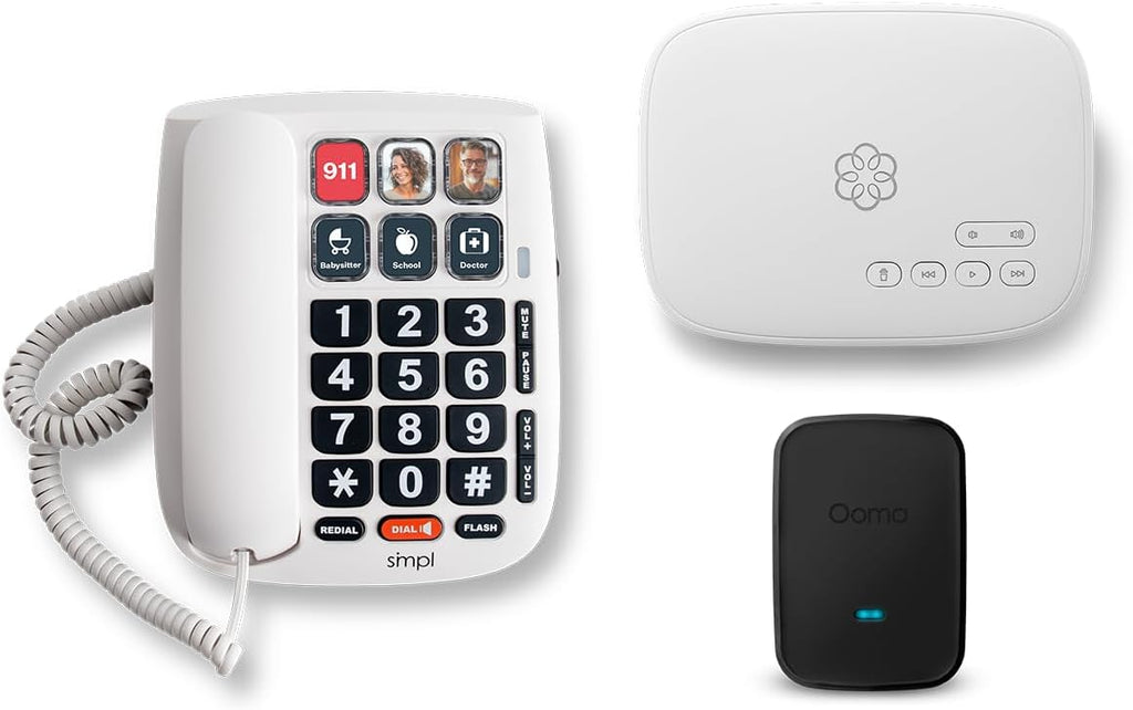 Ooma Family Home Phone Service Bundle with Premier Service Plan. Includes Address-Based 911 and Text alerts, Unlimited Nationwide Calling, Call Blocking, Mobile app. Subscription Required.