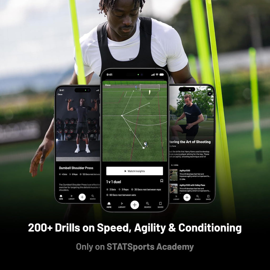 STATSports Academy Women's GPS Soccer Tracker Vest - Advanced All-in-One Sports Tracker with Drills, Coaching & Nutrition - Tracks 24 Key Metrics - Soccer GPS Vest Used by Pro Female Players, Adult M