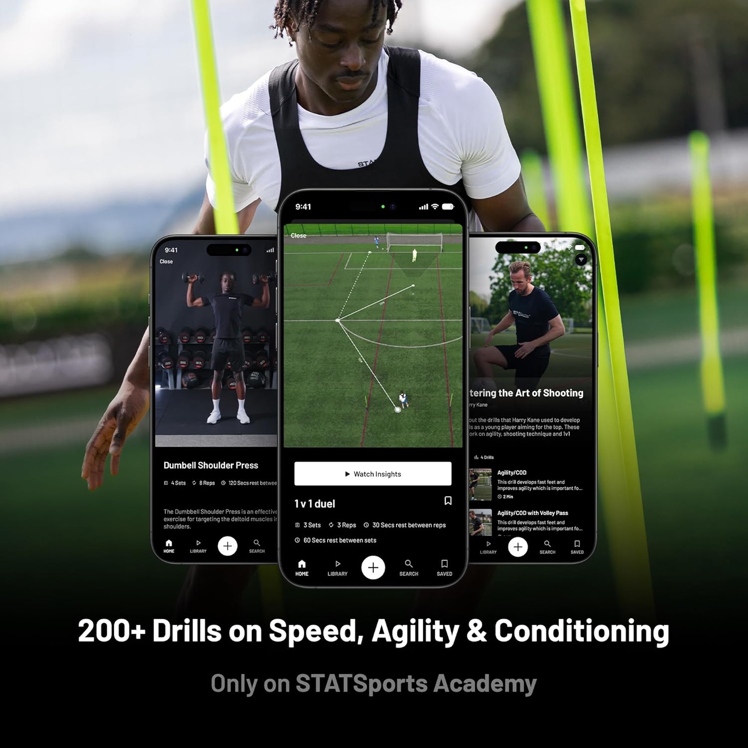STATSports Academy GPS Soccer Tracker Vest - Unlock Elite Performance with Pro-Level Coaching, Drills & Nutrition - Tracks 24 Metrics - Football GPS Vest Used by Pro Players & Teams