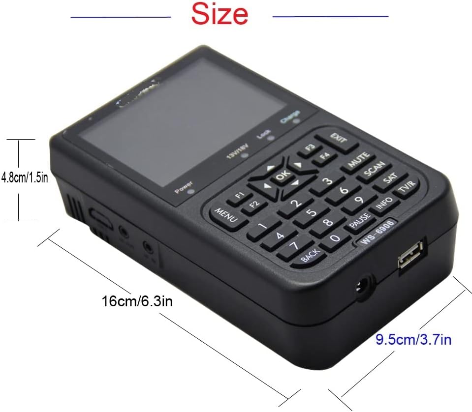 TV Signal Strength Meter, Digital Signal Finder WS 6906 3.5" LCD Screen DVB-S FTA Receptor for QPSK Satlink Satellite Signal Meter Finder,Camping Essentials
