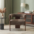 Christopher Knight Home Nettie Modern Accent Chair for Living Room, Velvet Fabric Single Lounge Sofa Chair with Wooden Frame, Lounge Armchair with Cushion, Comfy Reading Chair for Bedroom, Dark Brown