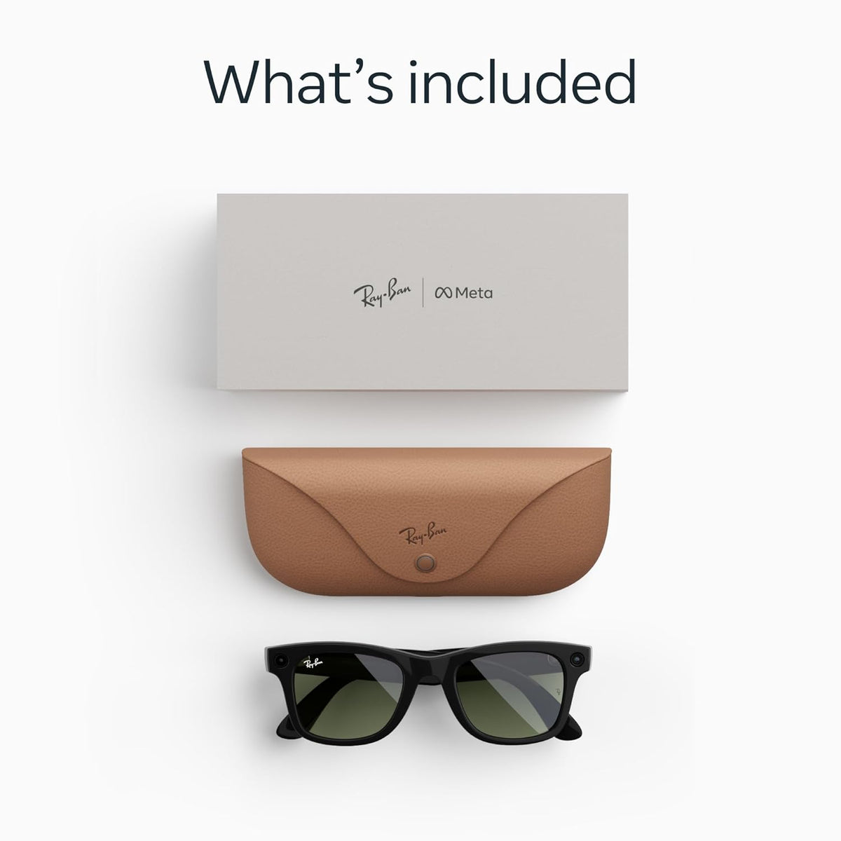 Ray-Ban Meta (Gen 2), Wayfarer Large, Shiny Black | Smart AI Glasses for Men, Women — 2X Battery Life — 3K HD Resolution — 12 MP Ultra-Wide Camera, Audio, Video — Green Lenses — Wearable Technology