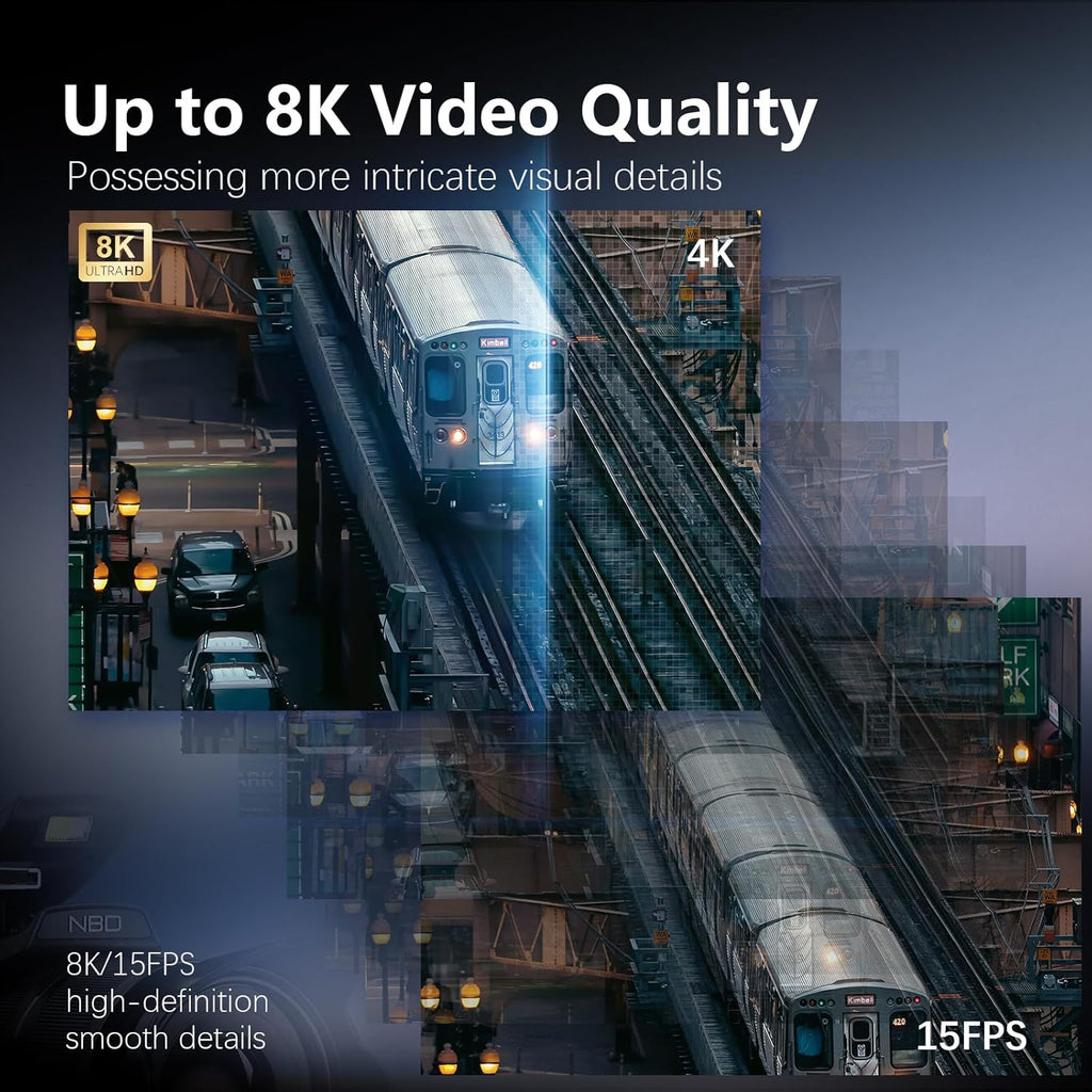8K & 64MP Digital Camera for Photography, 48X Zoom (16X Optical + 3X Digital) with Moon Mode, 180° Flip Screen, WiFi, Micro HDMI, 64GB Card & 2 Batteries, Vlogging Camera for YouTub