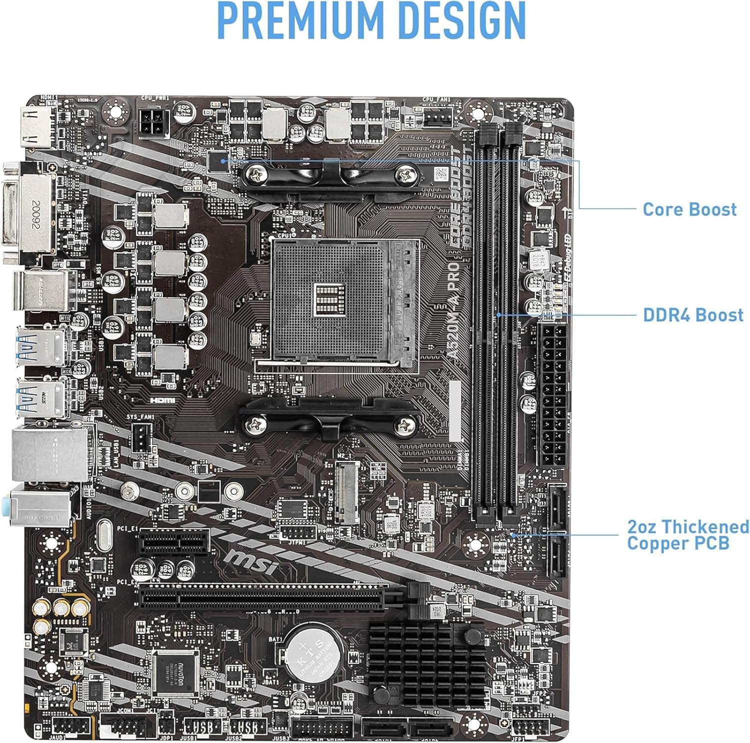 INLAND AMD Ryzen 5 5500 Unlocked Desktop Processor with MSI A520M-A PRO Gaming Motherboard (AMD AM4, DDR4, PCIe 4.0, Micro-ATX),