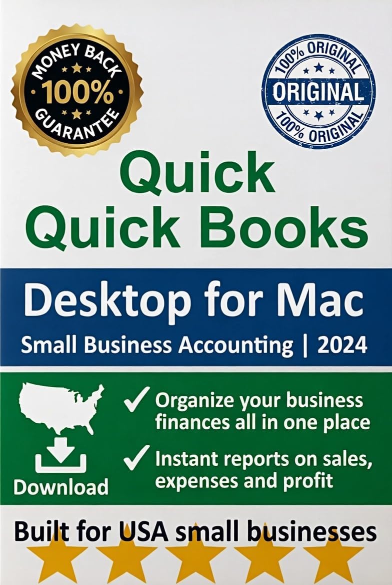 Quick - Books Desktop for Mac 2024 | LIFETIME | 1 user | Delivered via Amazon Message (Within 4hrs)