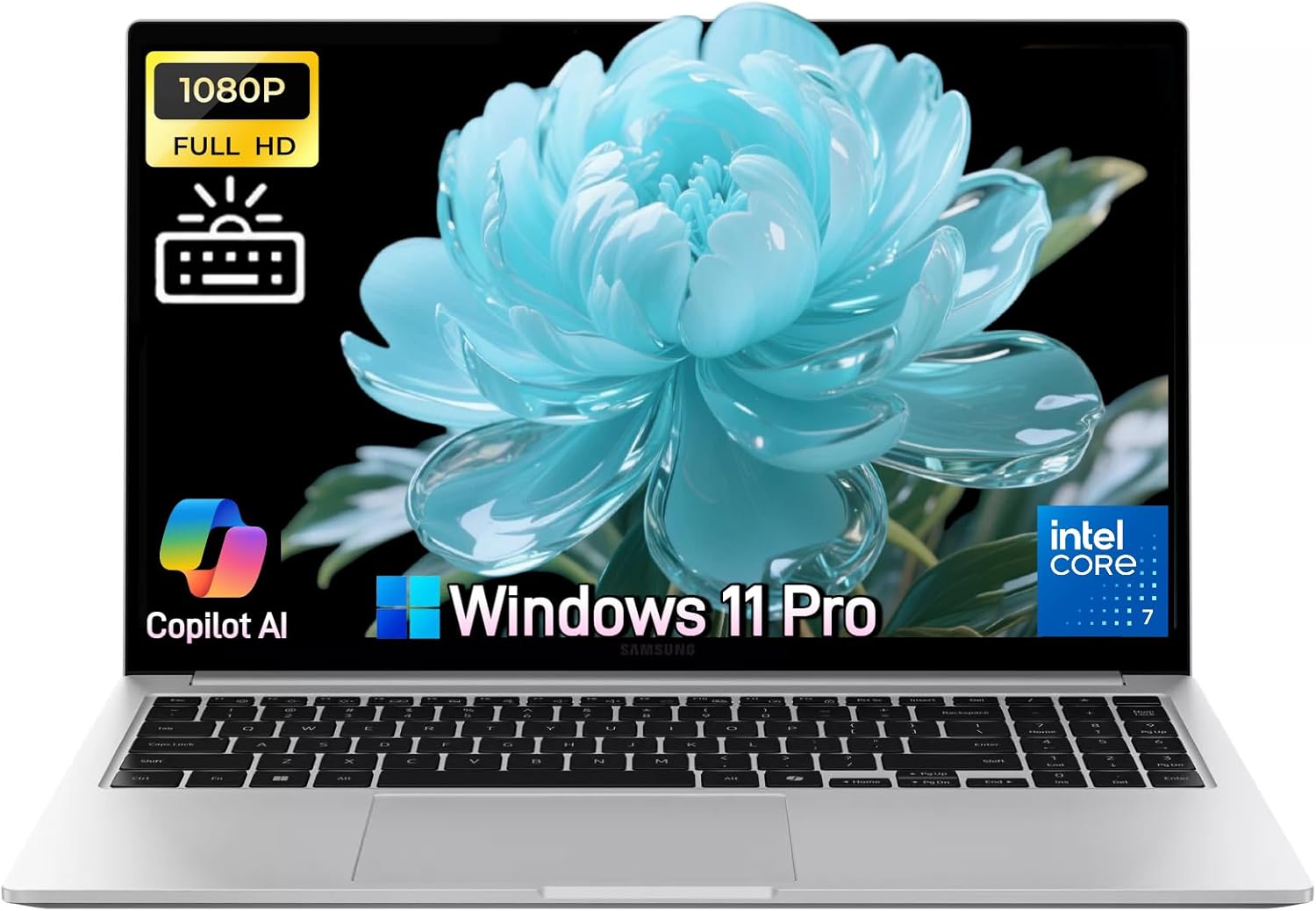 Samsung Galaxy Book4 Business Laptop - 15.6" FHD Display, Intel 10-Core 7-150U(Beats i7 1355U), 16GB RAM, 512GB SSD, Win 11 Pro, Backlit Keyboard, Fingerprint, Long Battery Life, W/Redragon Accessory