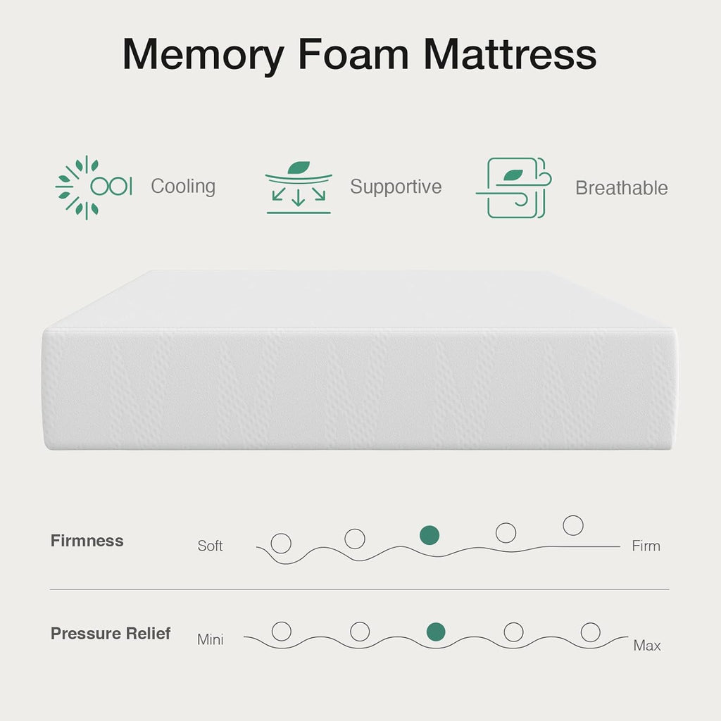 Novilla 12 Inch Queen Mattress in a Box, Gel Memory Foam for Cooling Night Sleep, Comfort & Pressure Relief, CertiPUR-US Certified