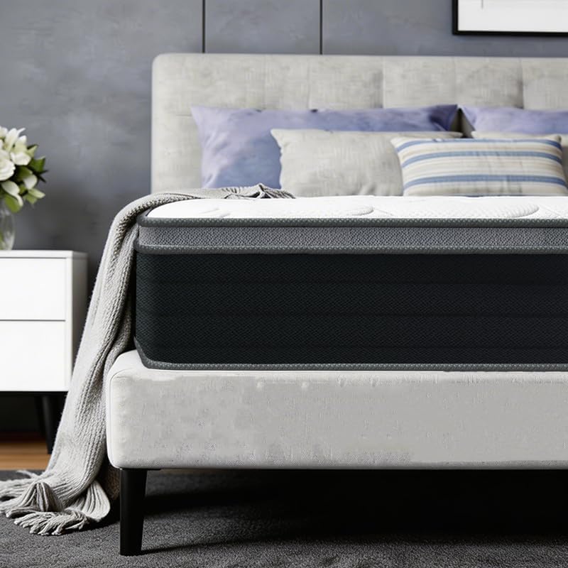 Queen Mattress, 10 Inch Queen Size Mattress in a Box, Hotel-Quality Soft Bed with Independent Pocket Springs for Cool Sleep, Very Soft Feel, 60x80 Inch