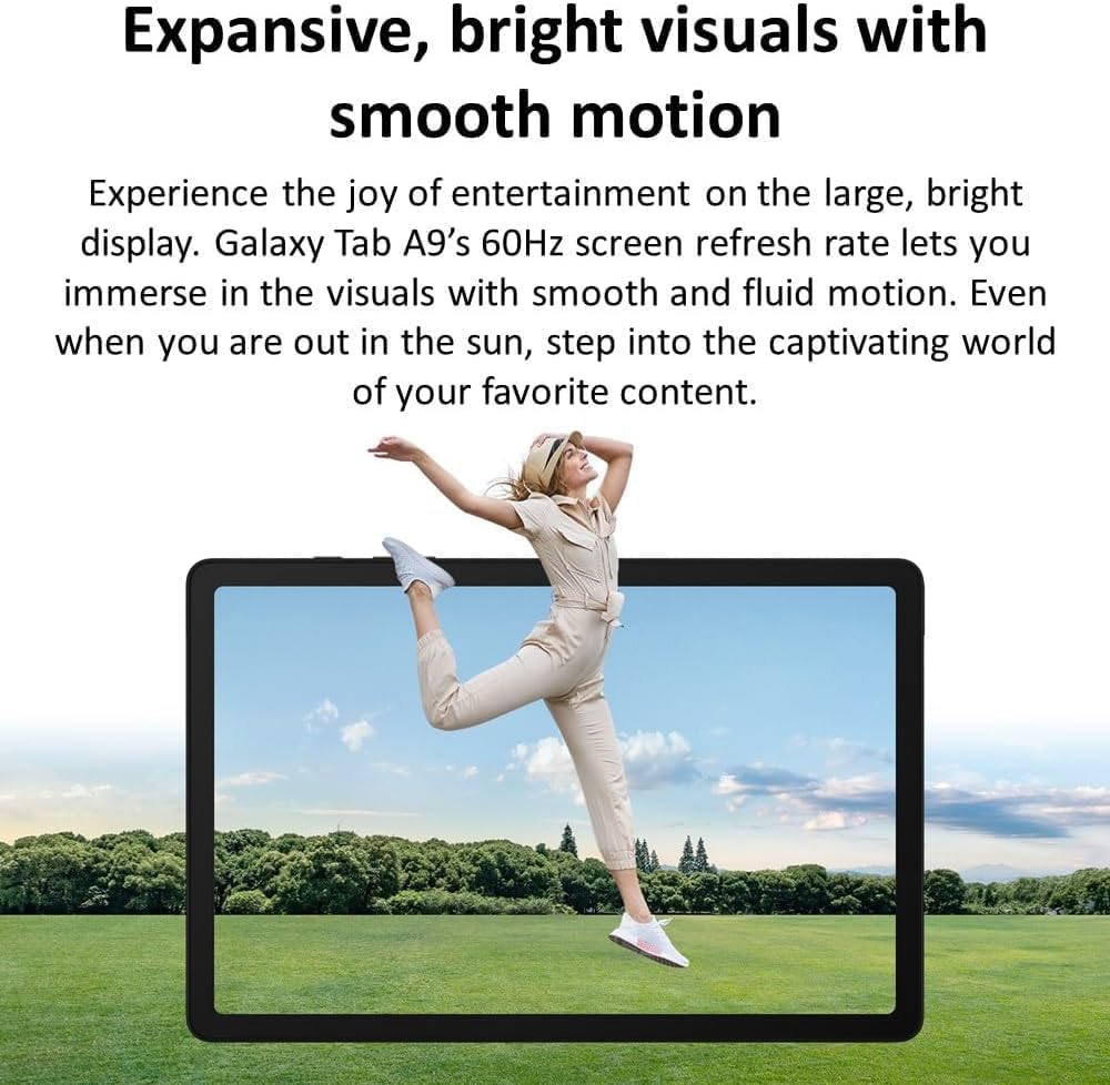 SAMSUNG Galaxy Tab A9 4G LTE (64GB, 4GB, Cellular) 8.7" Android Tab, Octacore (6nm), Dual Speakers (International Model) X115 (w/15W Fast Charger, Graphite)