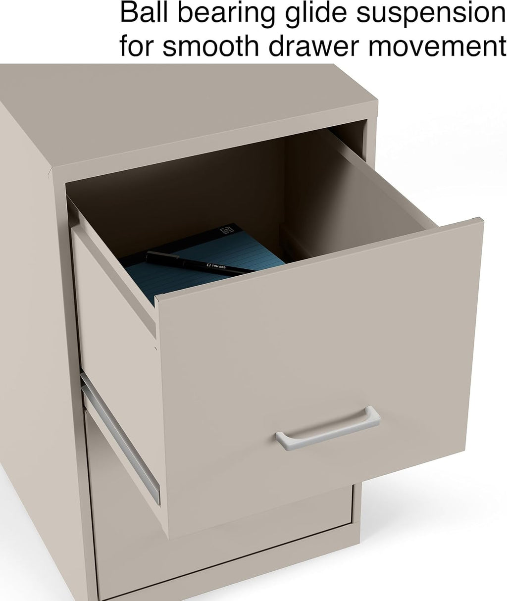 STAPLES Vertical File Cabinet for Letter/Legal Files, 2-Drawer, Letter/Legal Compatible, Locking, Putty