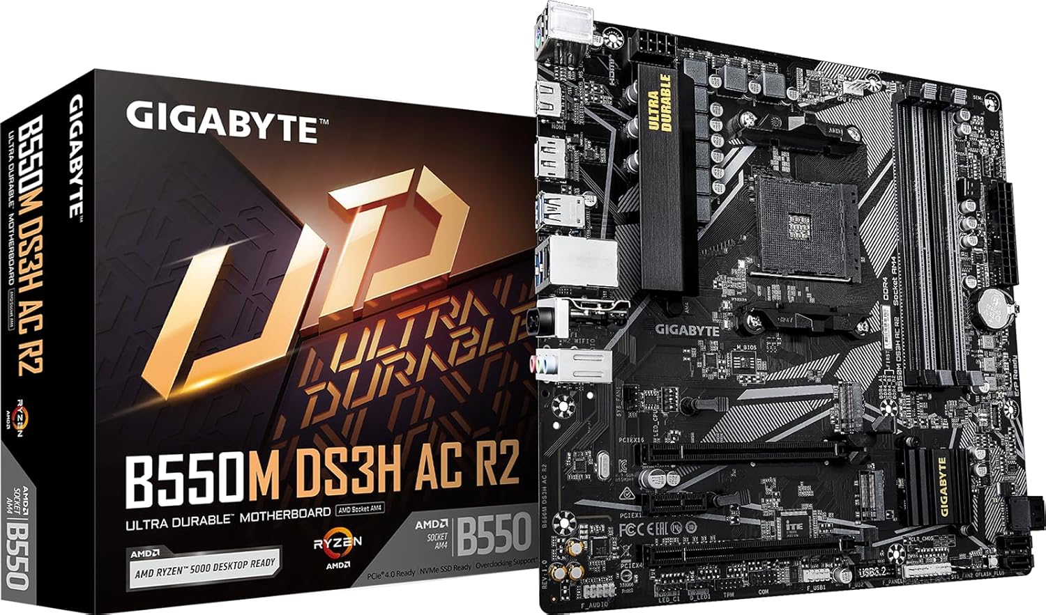 MICRO CENTER AMD Ryzen 5 5500 Desktop Processor with ASRock A520M-HDV AM4 DDR4 Motherboard