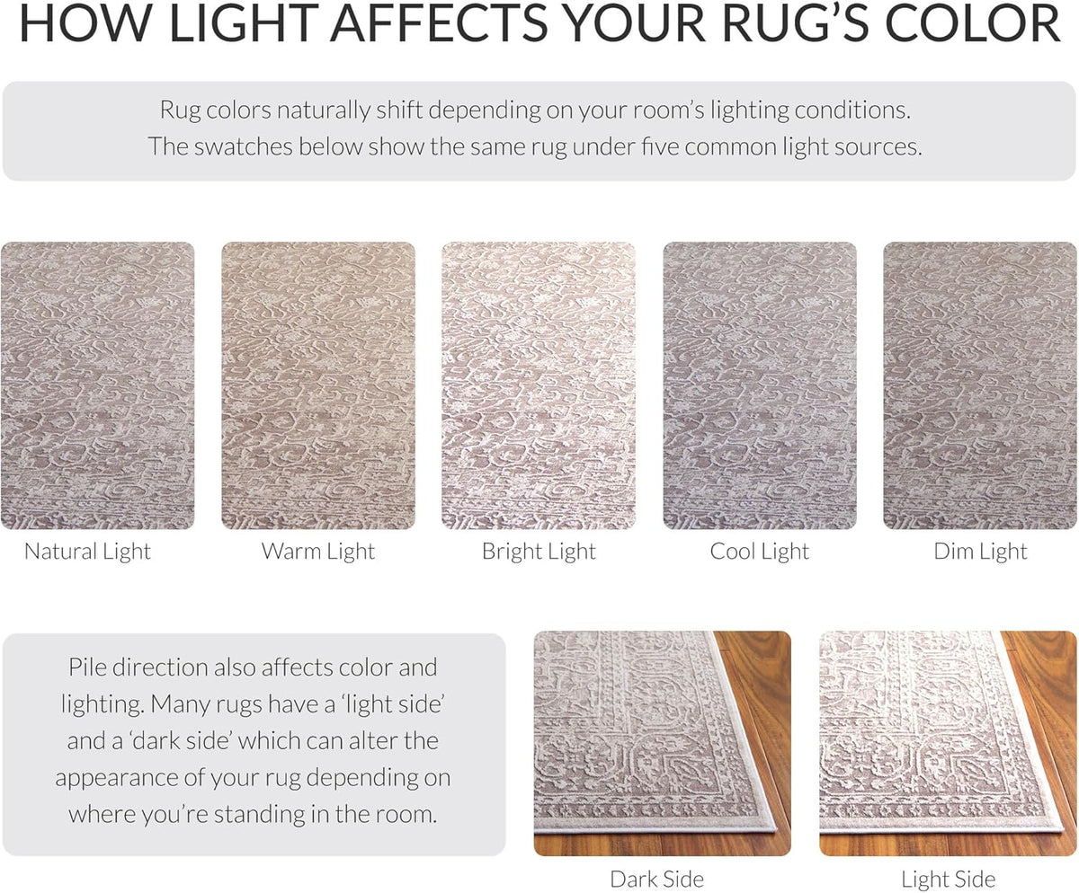 SAFAVIEH Area Rug 9x12 - Reflection Collection - Large - Beige & Cream, Non-Shedding & Easy Cleaning, Ideal for Living Room, Bedroom, Dining Space (RFT670A)