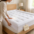West Month Mattress Topper 1000gsm Premium Quilted, Mattress Cover with Deep Pocket Fits 8-21 Inch Mattresses, Breathable Fluffy Bed Topper for Soft Comfort (White,King)
