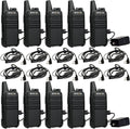 Retevis RT22 2 Way Radios Walkie Talkies,Rechargeable Long Range Two Way Radio, USB VOX Small Emergency 2 Pin Earpiece Headset,for School Retail Church Restaurant (Packed in Pairs with 5 Boxes)