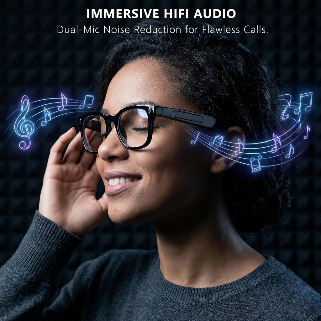 EarlySincere 4K AI Smart Glasses with Photochromic Lenses, Integrated ChatGPT AI Model, Real-Time Translation, HD Video Recording, Long Battery Life, Bluetooth 5.4 Wireless