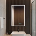 Luxury Recessed Medicine Cabinet 20x32 in - Frameless LED Lighted Vanity Mirror - Copper-Free Silver Mirror - BLUM Soft Close - Left Swing Door - Professional Grade Bathroom Renovation Storage Cabinet