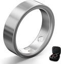 Smart Ring | No Subscription, Heart Rate & Blood Oxygen Monitoring, Sleep & Women's Health Tracking, AI Health Advisor, IP68 Waterproof Fitness Ring for Android & iOS (Silver, 9#)