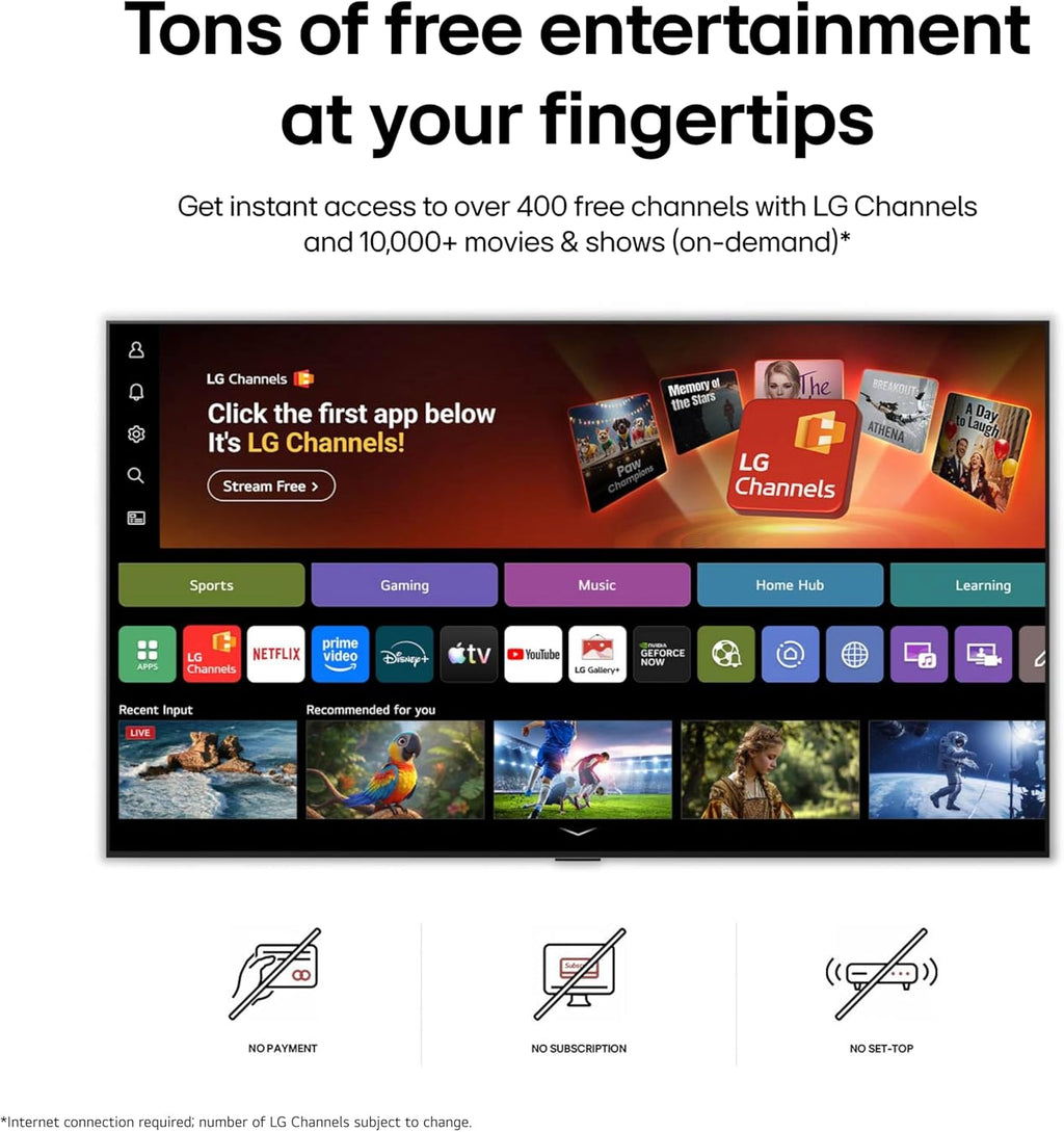 LG 65-Inch Class Nano AI 4K NU85 Series Smart TV w/AI Sound Pro, HDR10, AI 4K Super Upscaling, Filmmaker Mode, Wow Orchestra, Compatible with Alexa (65NU850BPUA, 2026)