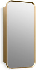 Kohler 35569-BGL Verdera® Framed Bathroom Medicine Cabinet with Mirror, Rectangle Design, Adjustable Shelves, Bathroom Storage, 15 in. W x 30 in. H, Moderne Brushed Gold