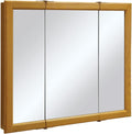 Design House Claremont Bathroom Medicine Cabinet with Mirror, 36 Inch Wall Mounted Cabinet, 3 Mirrored Doors, Honey Oak Wood Frame, Pre-Assembled, 36" W x 4.75" D x 30" H, 545285-HOK
