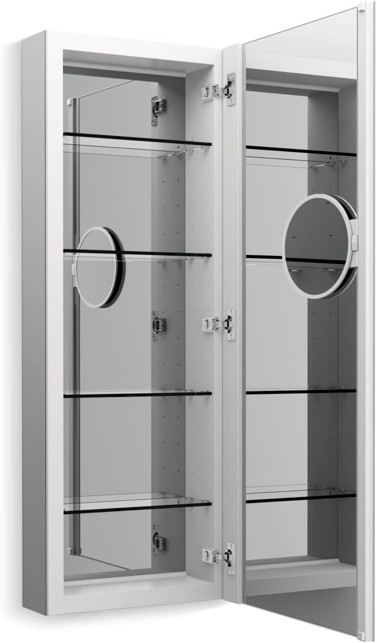 KOHLER K-28029-NA Verdera Medicine Cabinet with Slow-Close Mirror Door & Adjustable Shelves, Rectangular Frame, 15" x 40"