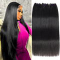 Beauty Queen 3 Bundles Human Hair Straight (20 Inch) 16a Grade Unprocessed Straight Brazilian Sew In Hair Extensions Thick Virgin Hair Natural Color