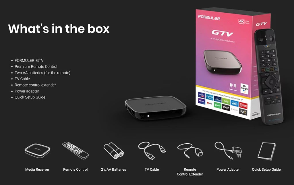 GTV 4K Media Streaming Box – Voice Remote, Dual-Band WiFi, 4K Ultra HD, Certified, Powerful Streaming Player