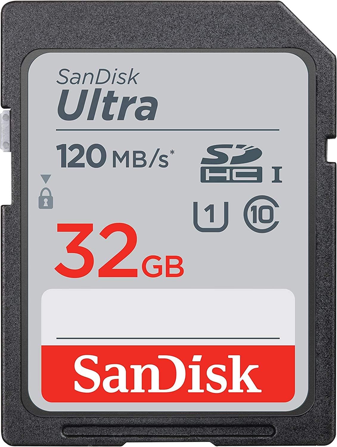 SanDisk 32GB Ultra SDHC UHS-I Class 10 Memory Card 120MB/s U1, Full HD, SD Camera Card SDSDUN4-032G (5 Pack) Bundle with (1) GoRAM USB 3.0 Card Reader