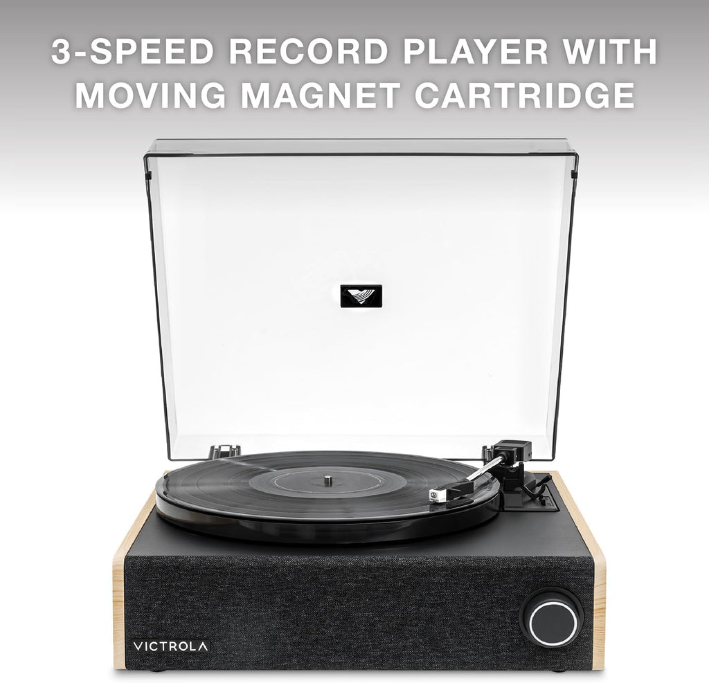 Victrola Eastwood LP – Bluetooth Record Player – 3-Speed Turntable, Audio Technica AT-3600L MM Cartridge, Vinyl Stream Bluetooth Output, Anti-Skip Floating Speaker System, RCA & 3.5mm Output (Natural)