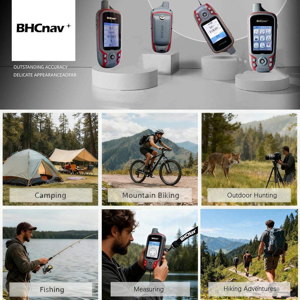 NAVA F60 Handheld GPS Navigation Survey Device, Handheld GPS for Hiking, High Performance Handheld GPS Topografia,Fully Featured with 3-axile, Electronic Compass, Barometric Altimeter and Thermometer
