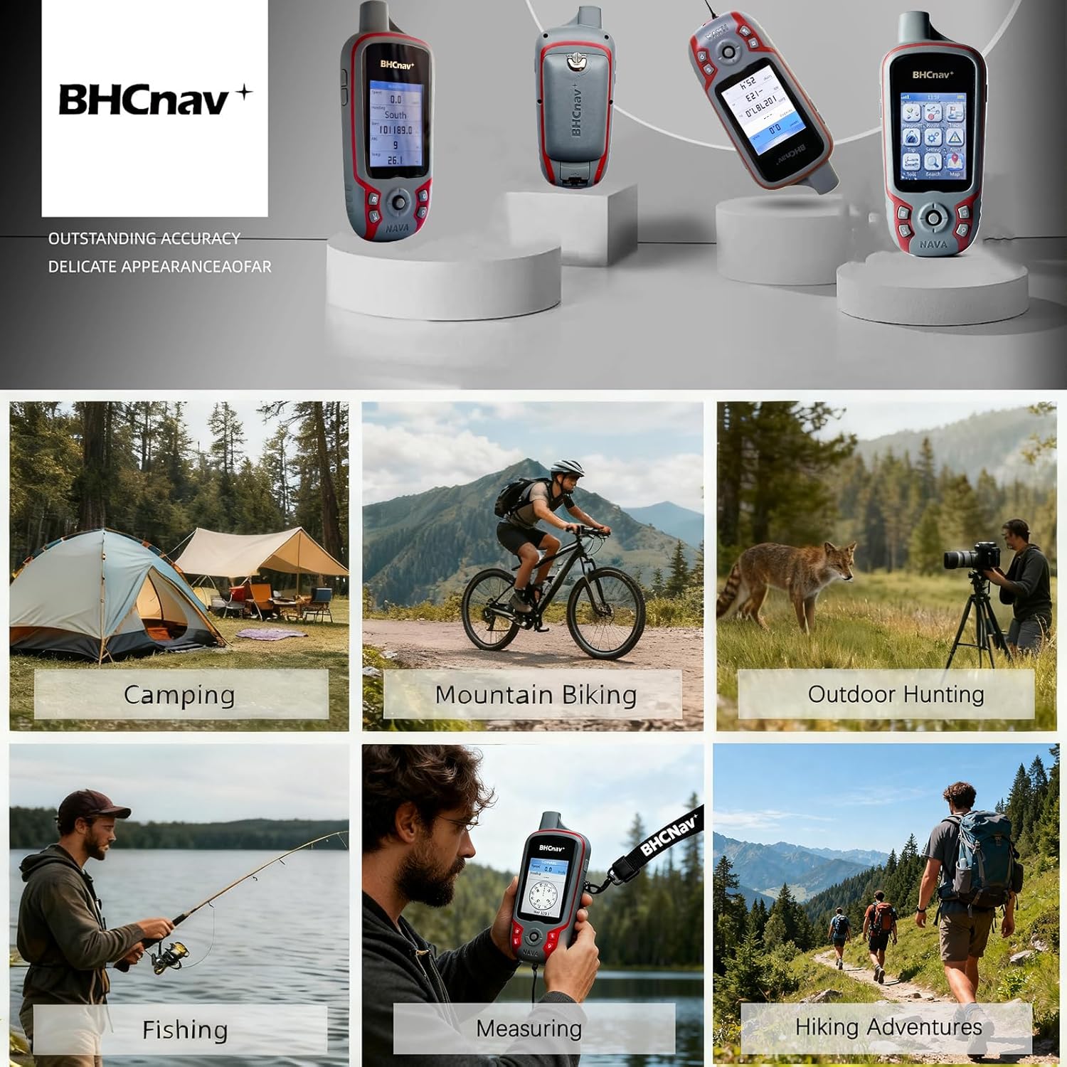NAVA F60 Handheld GPS Navigation Survey Device, Handheld GPS for Hiking, High Performance Handheld GPS Topografia,Fully Featured with 3-axile, Electronic Compass, Barometric Altimeter and Thermometer