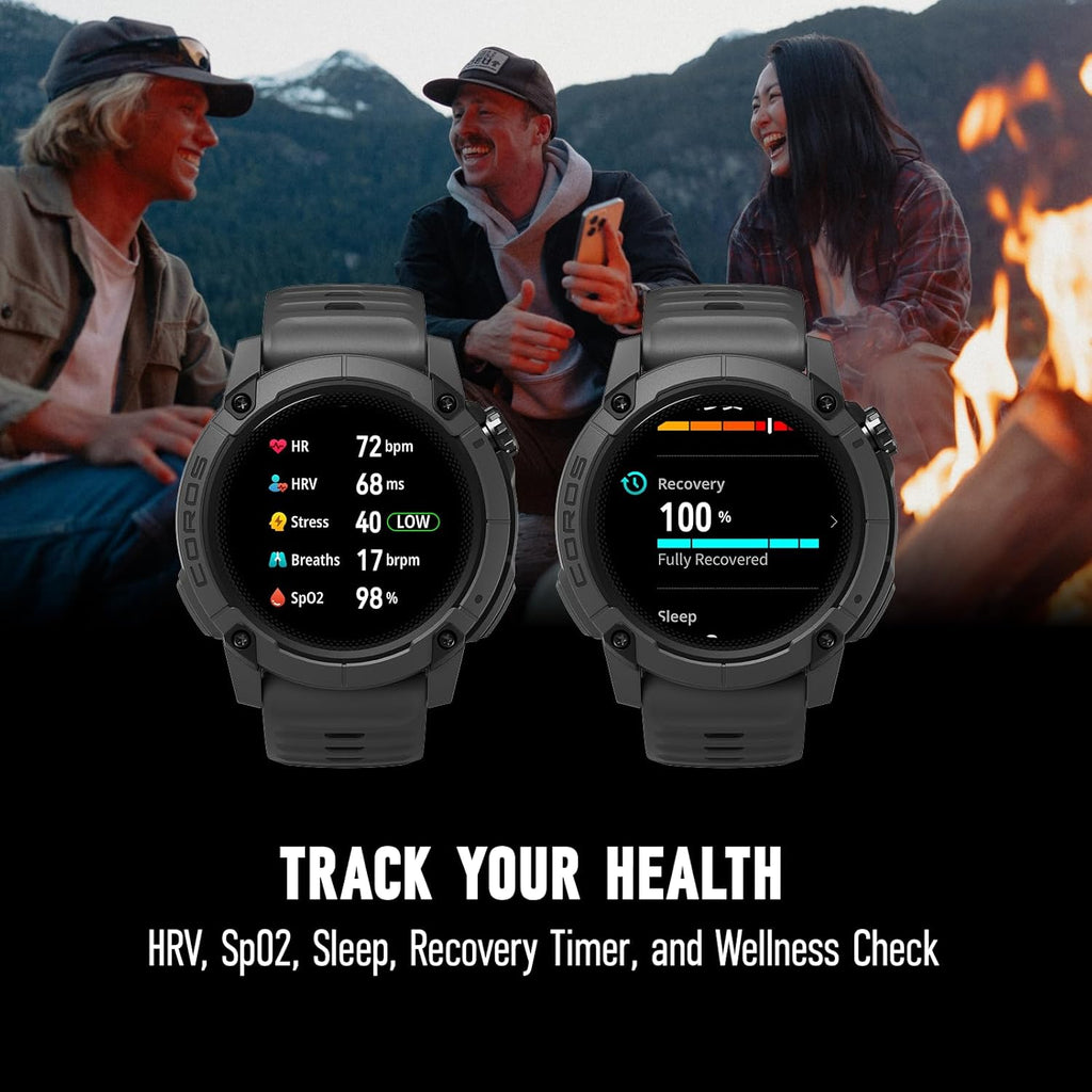COROS NOMAD Outdoor GPS Smartwatch, 1.3" MIP Touchscreen, Global maps with turn-by-turn navigation, 22 days Battery Life, Microphone records voice notes, real-time weather, and safety alerts (Black)