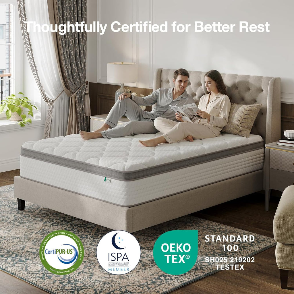 Novilla Full Size Mattress, 12 Inch Hybrid Mattress in A Box, Pocket Innerspring for Motion Isolation, Supportive & Pressure Relief