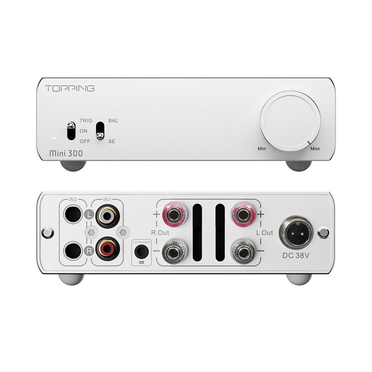 TOPPING Mini300 Compact Stereo Power Amplifier, Fully Balanced Class-D Design, 140W×2 @4Ω, Ultra-Low Distortion